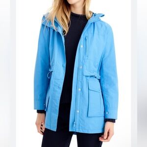 Jcrew Perfect Rain jacket in bright blue